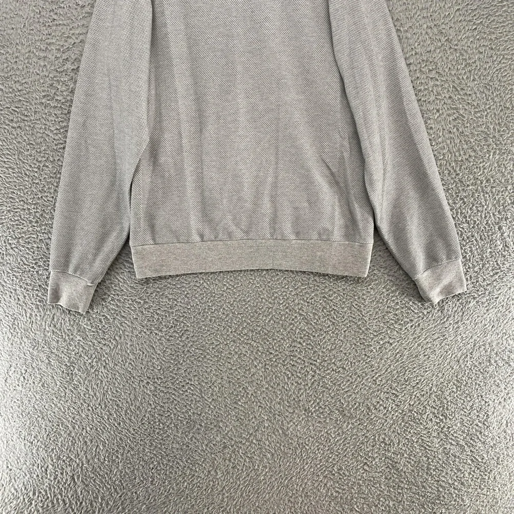 Alo Yoga‎ Sweatshirt Mens Medium Gray Crewneck Zip Pocket Raglan Knit Textured